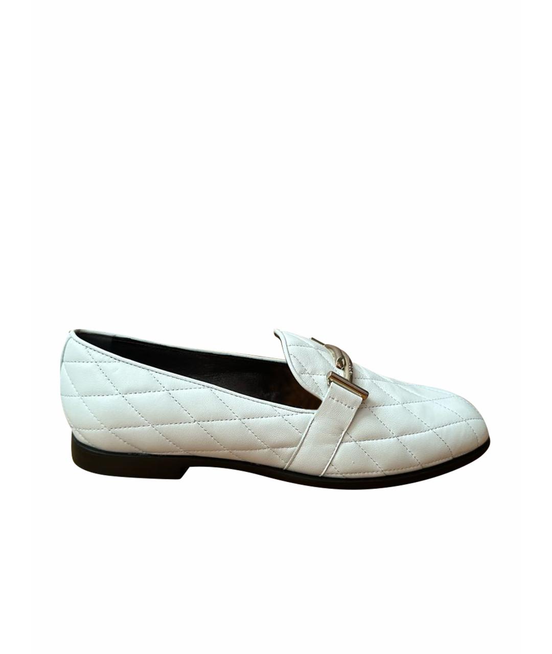 TOD'S Белые кожаные лоферы, фото 1