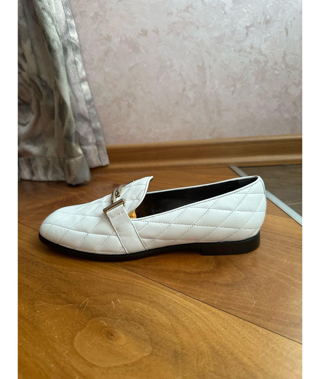 TOD'S Белые кожаные лоферы, фото 6