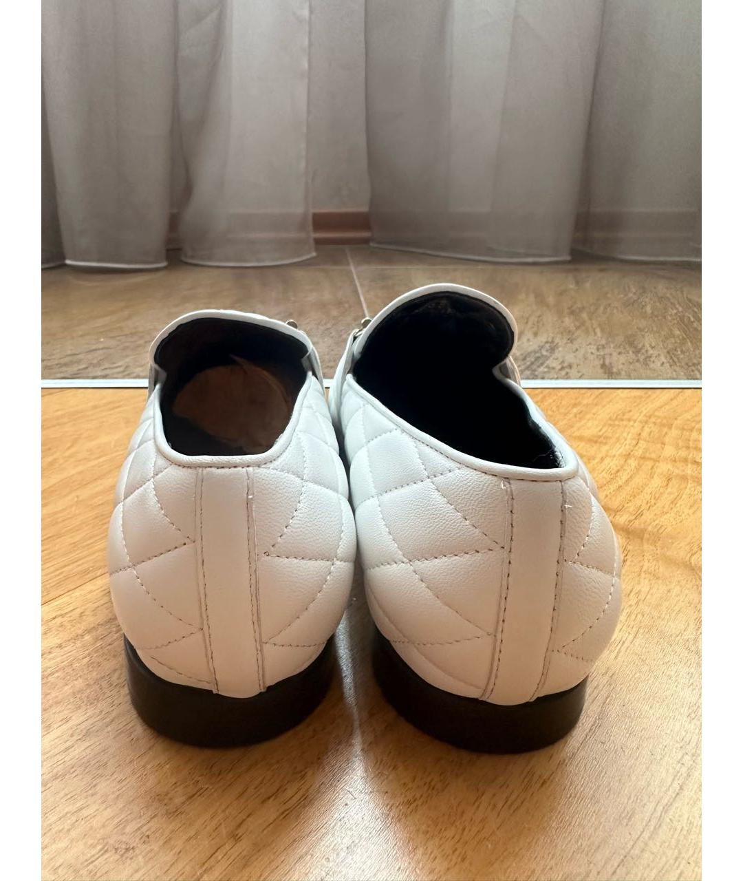 TOD'S Белые кожаные лоферы, фото 4
