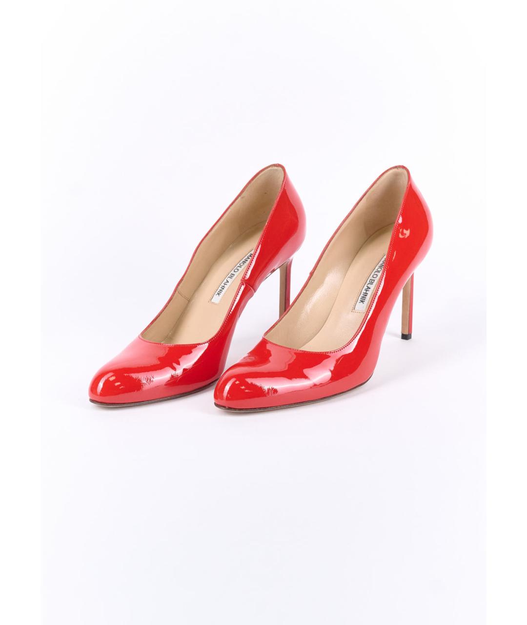 MANOLO BLAHNIK Красные туфли из лакированной кожи, фото 3