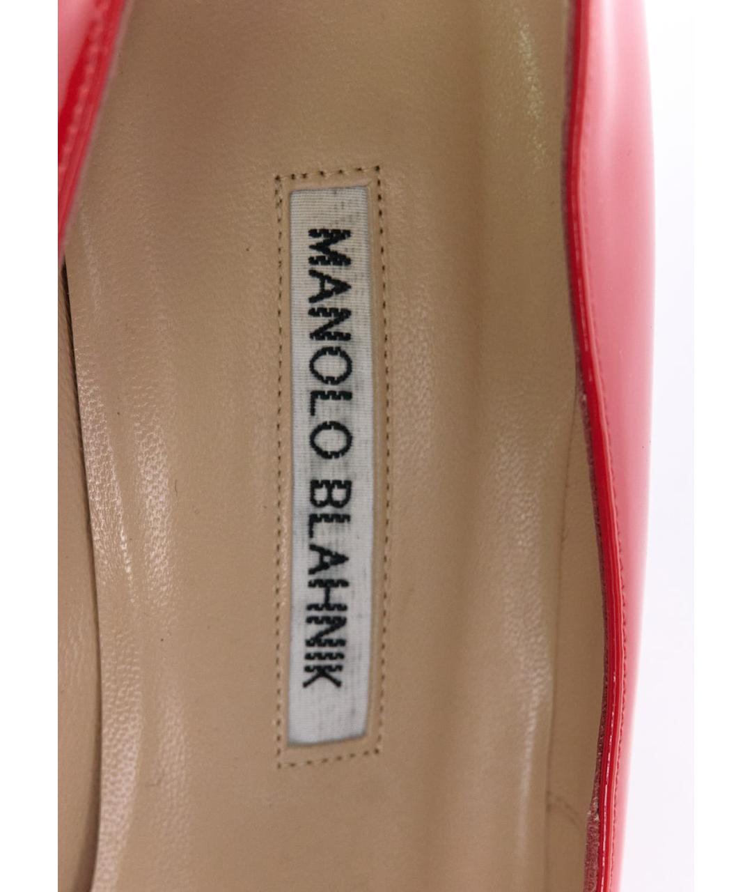 MANOLO BLAHNIK Красные туфли из лакированной кожи, фото 5