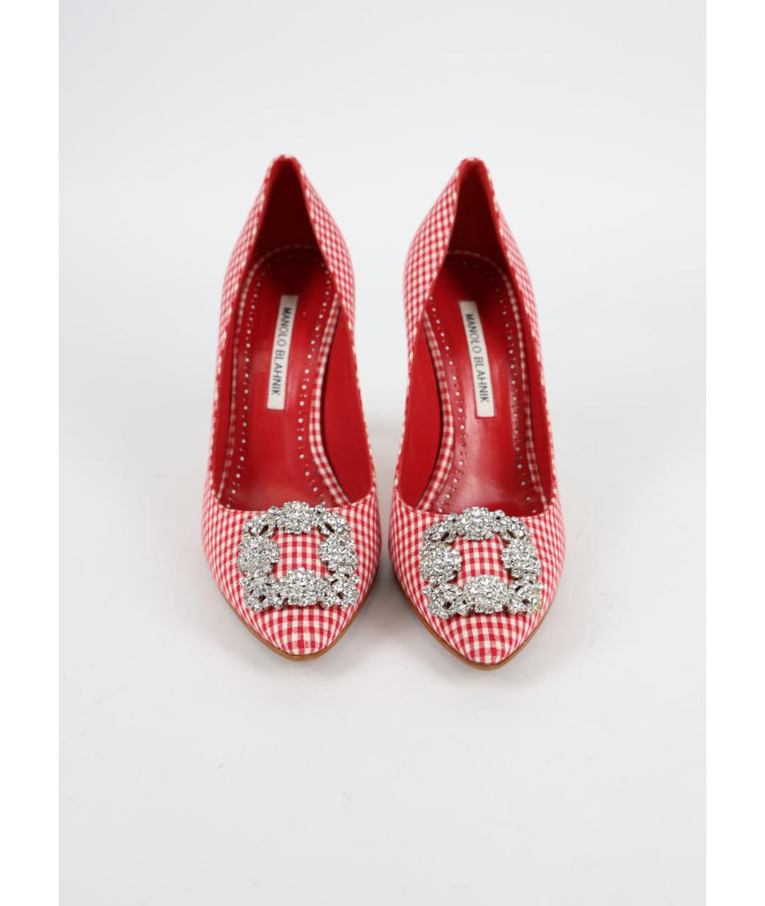 MANOLO BLAHNIK Красные текстильные туфли, фото 2