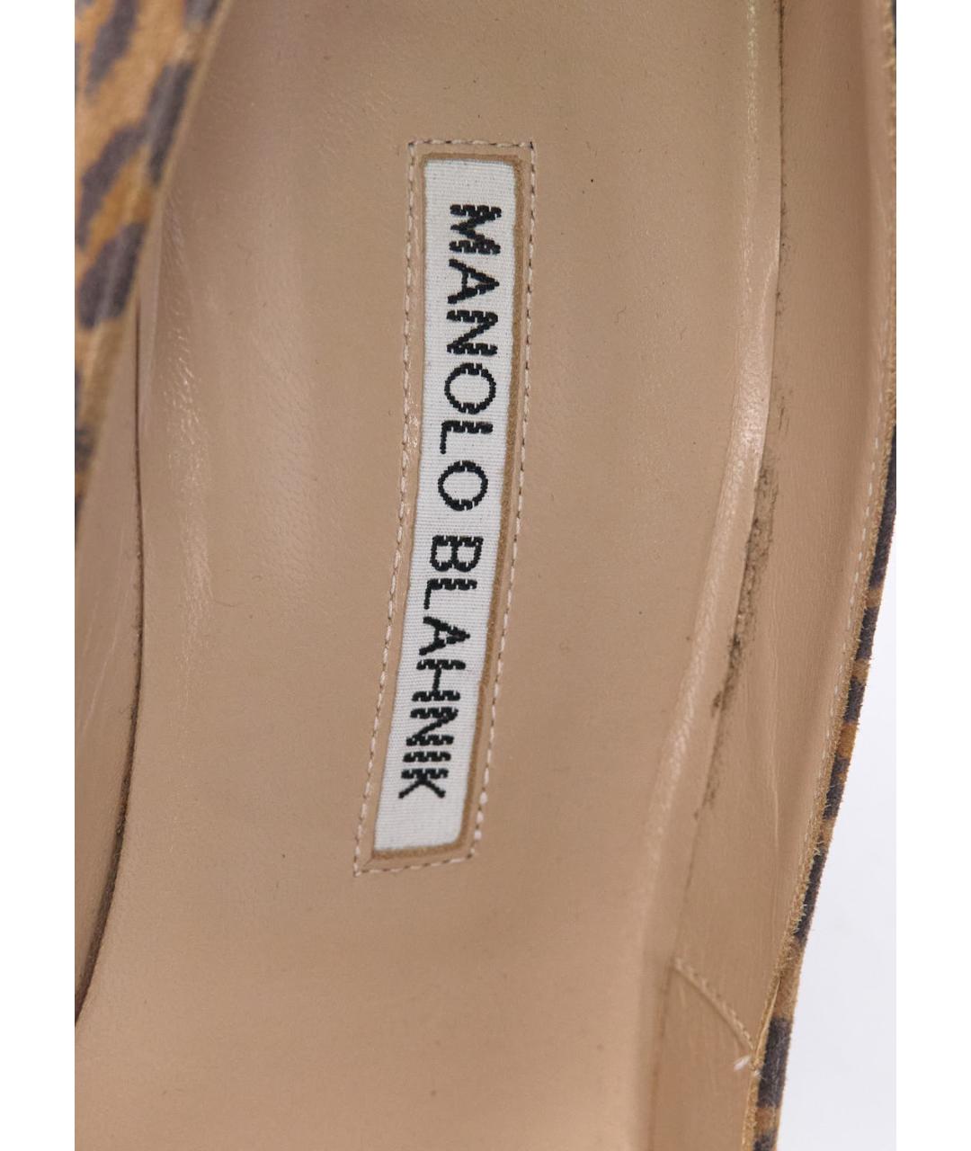 MANOLO BLAHNIK Коричневые замшевые туфли, фото 5