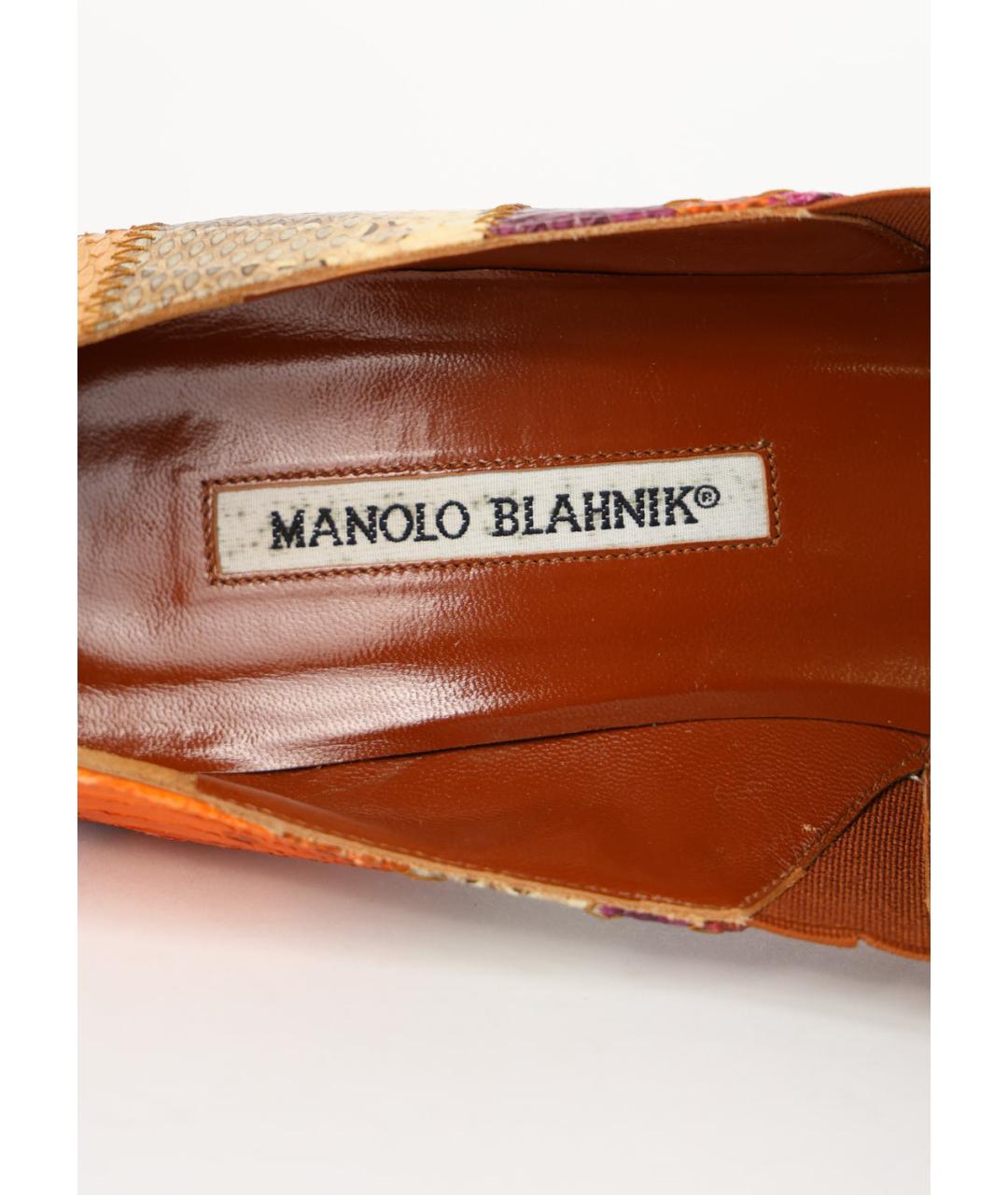 MANOLO BLAHNIK Мульти туфли из экзотической кожи, фото 5
