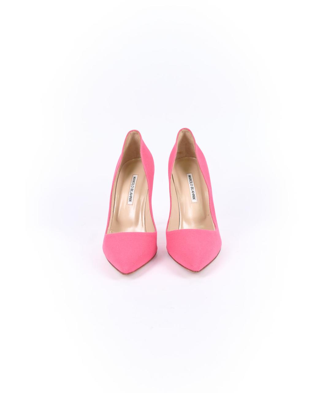 MANOLO BLAHNIK Розовые текстильные туфли, фото 2