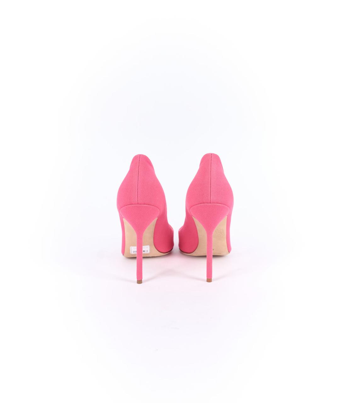 MANOLO BLAHNIK Розовые текстильные туфли, фото 4