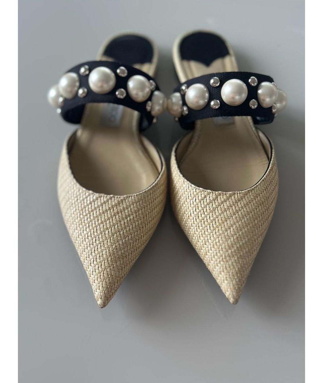JIMMY CHOO Бежевые мюли, фото 5