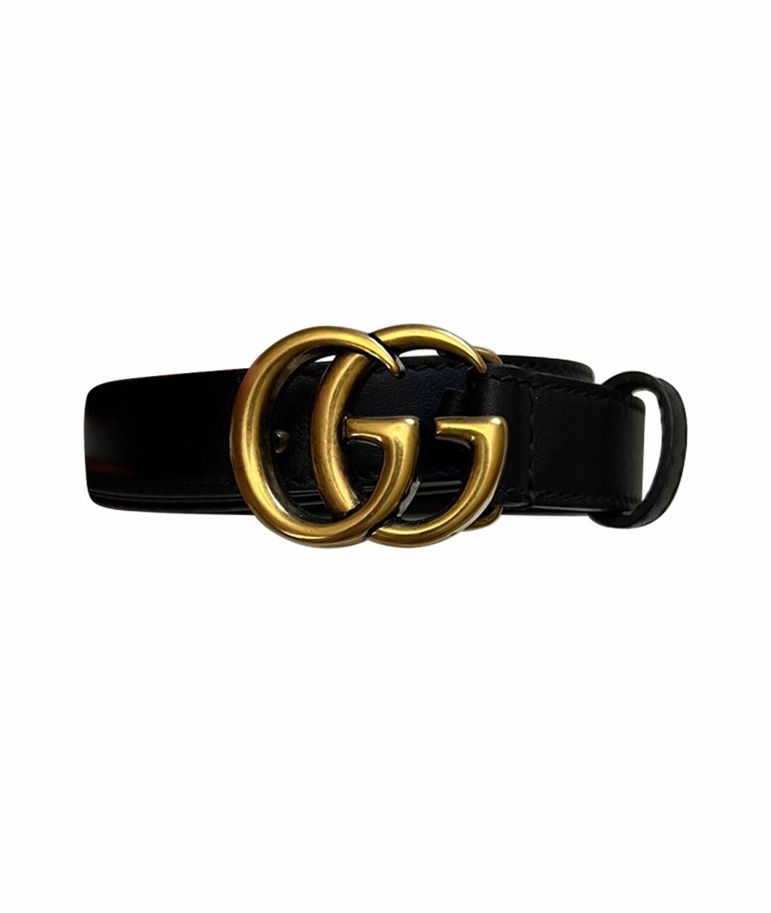 GUCCI Черный кожаный ремень, фото 1