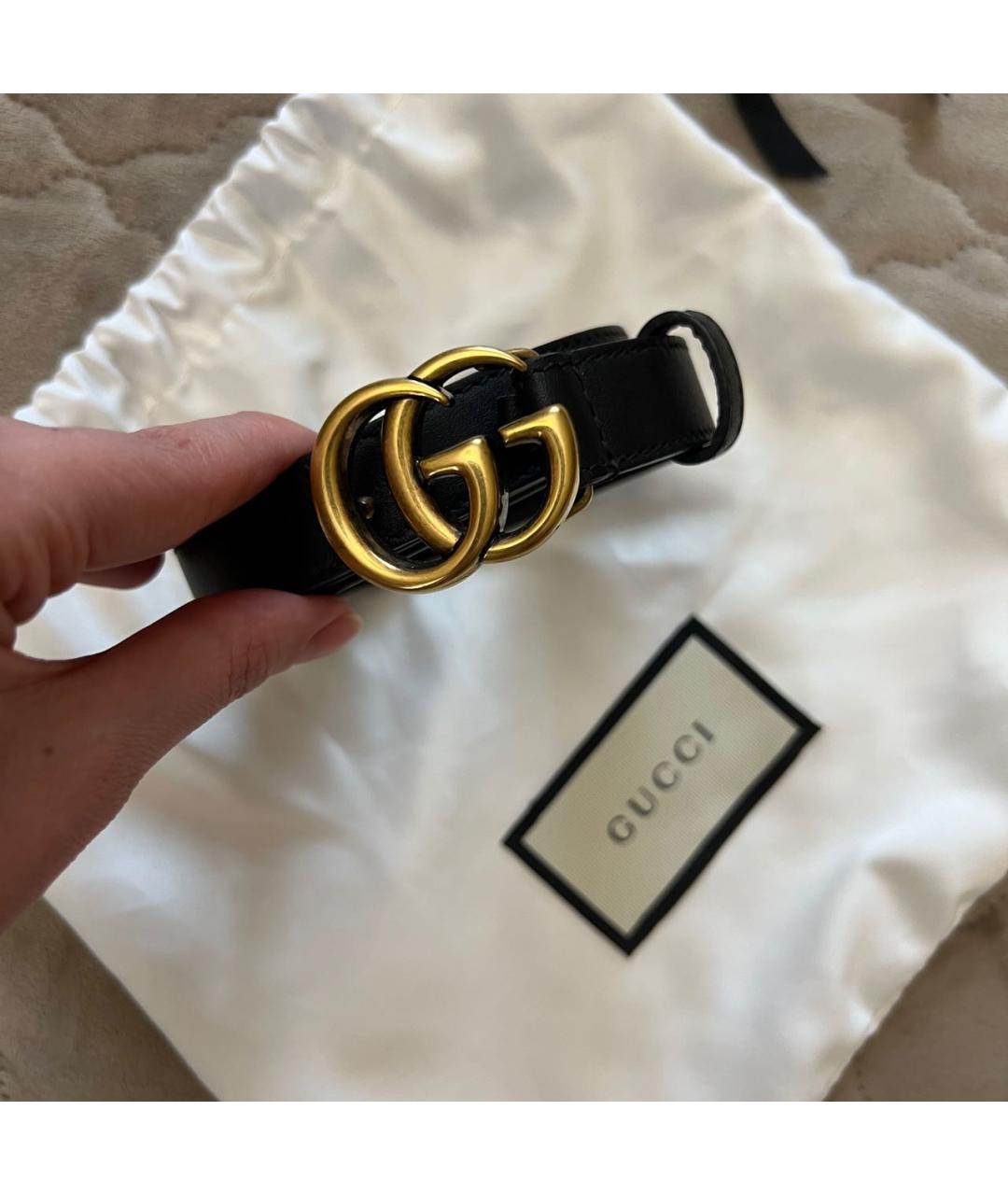 GUCCI Черный кожаный ремень, фото 8