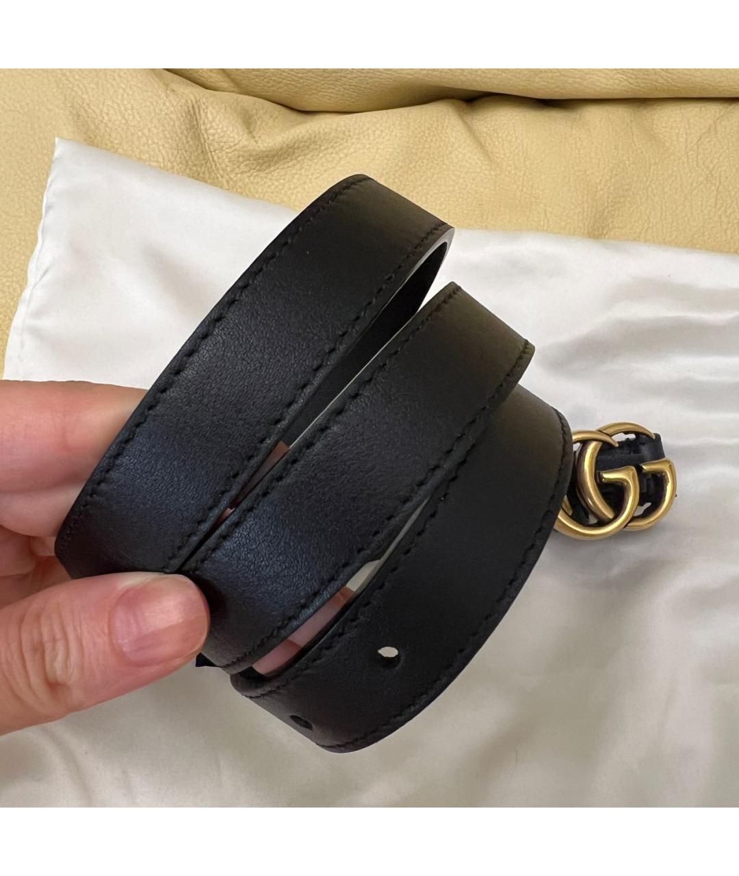 GUCCI Черный кожаный ремень, фото 7