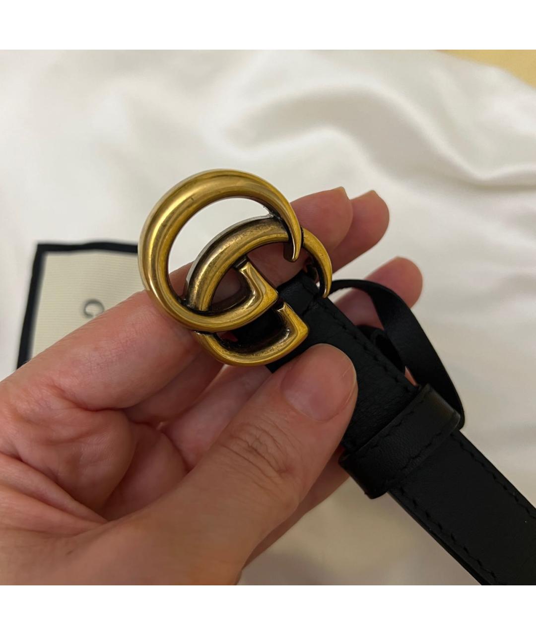 GUCCI Черный кожаный ремень, фото 3