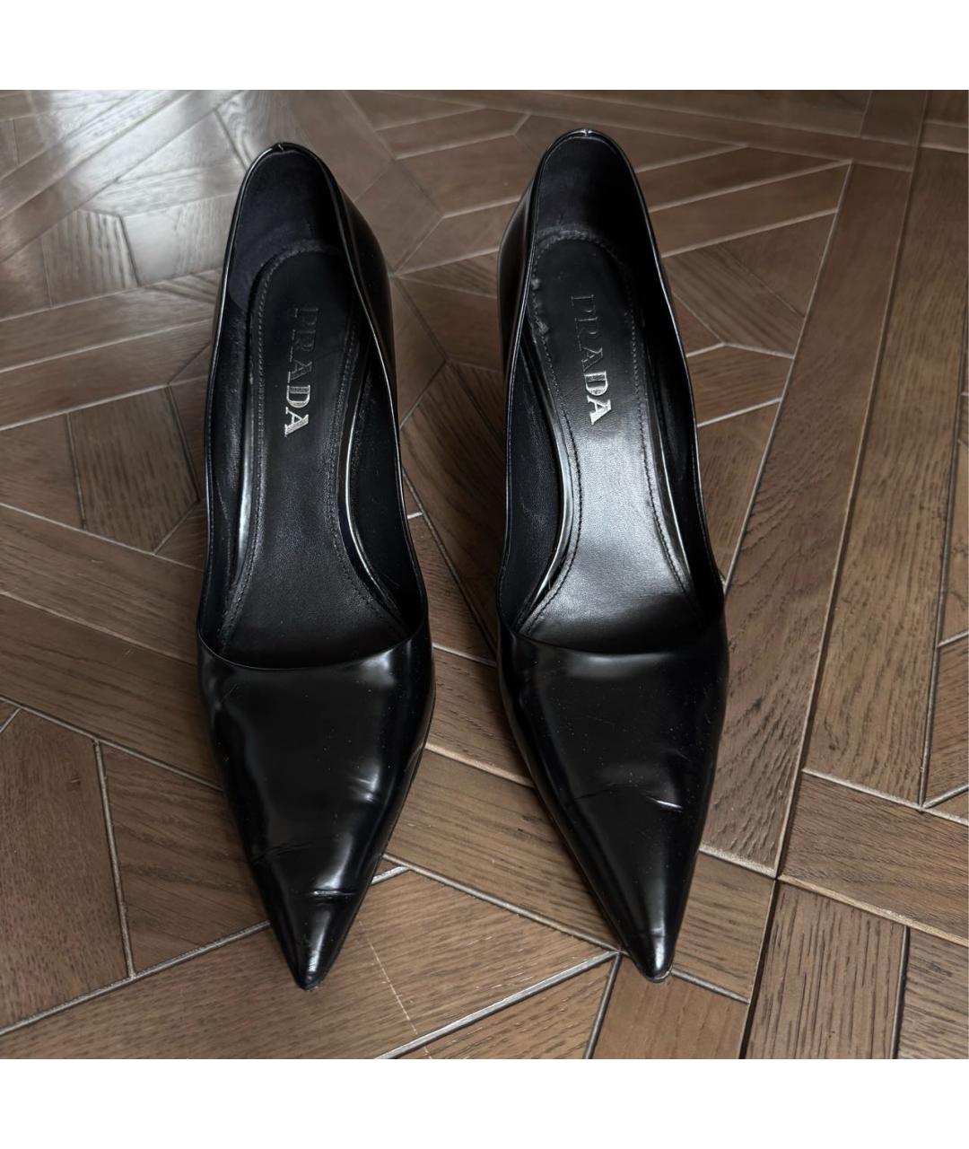 PRADA Черные кожаные туфли, фото 2