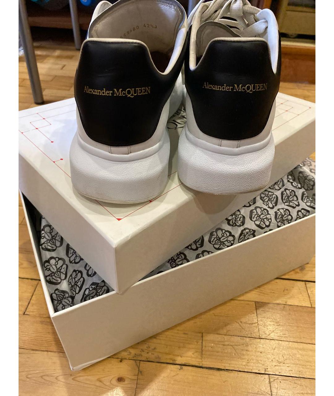 ALEXANDER MCQUEEN Белые кожаные низкие кроссовки / кеды, фото 4