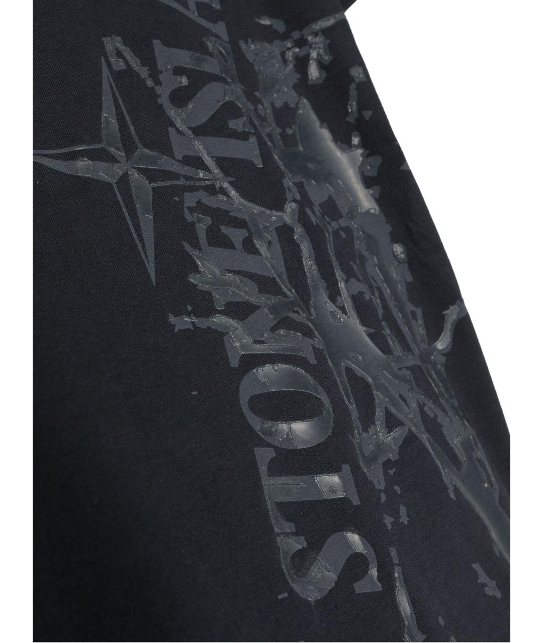 STONE ISLAND Темно-синяя хлопковая детская футболка, фото 3