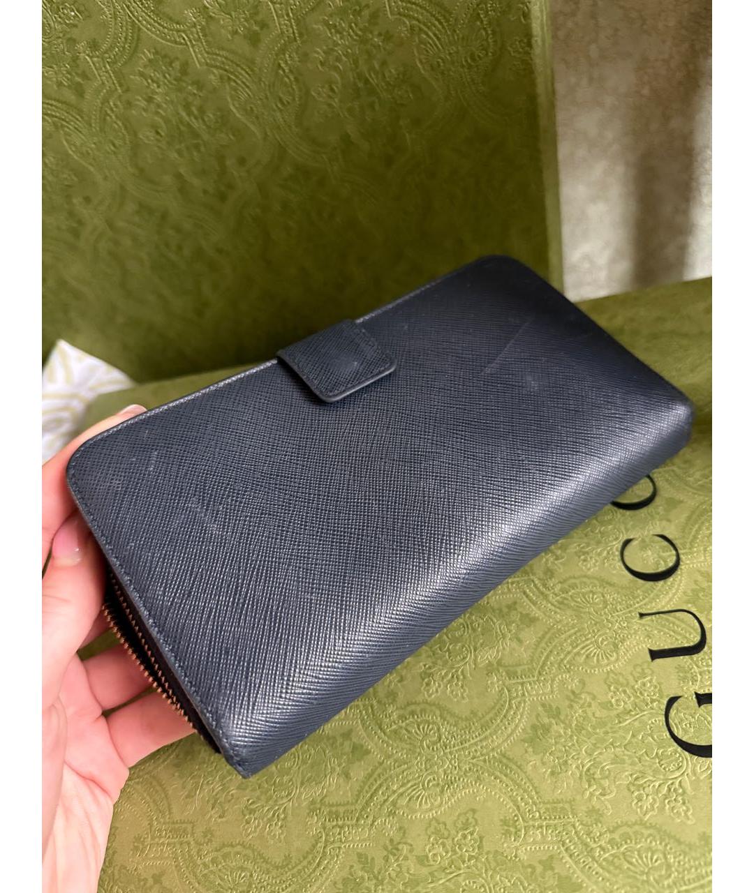 PRADA Темно-синий кожаный кошелек, фото 8