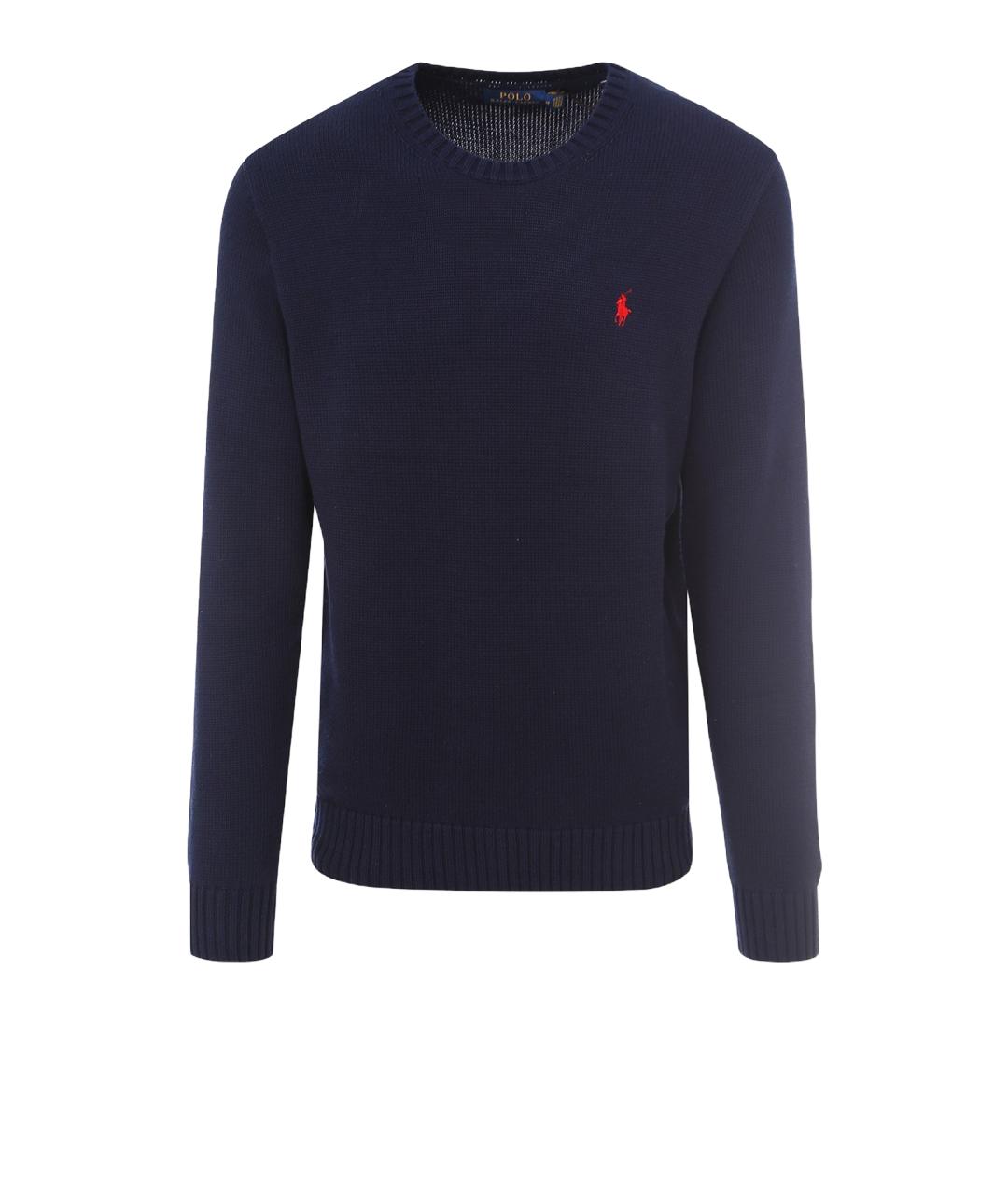 POLO RALPH LAUREN Темно-синий хлопковый джемпер / свитер, фото 1