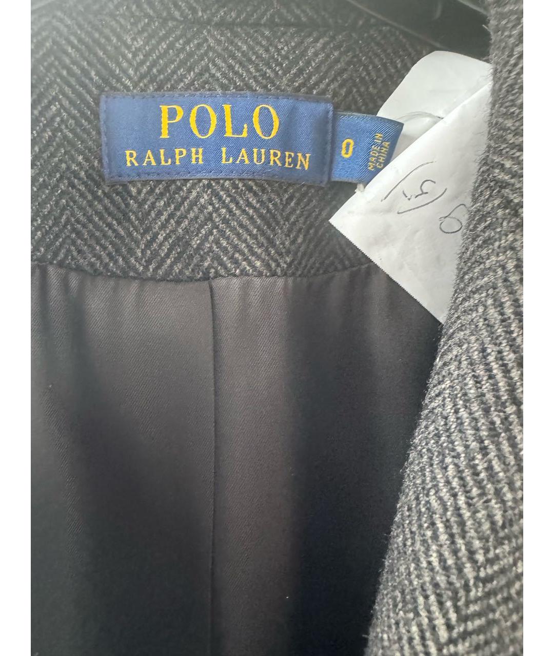 POLO RALPH LAUREN Антрацитовый твидовый жакет/пиджак, фото 4
