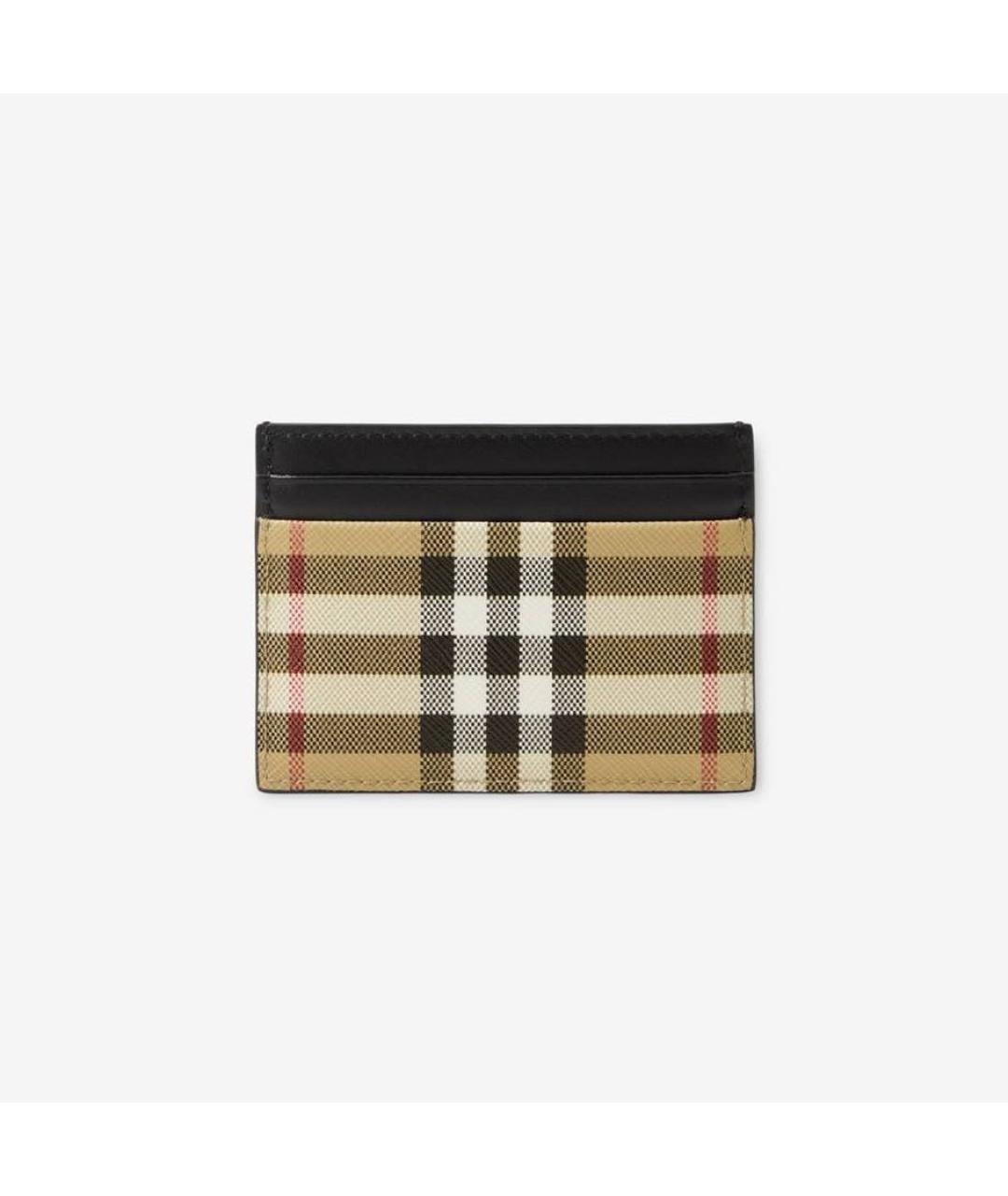 BURBERRY Бежевый кожаный кардхолдер, фото 2