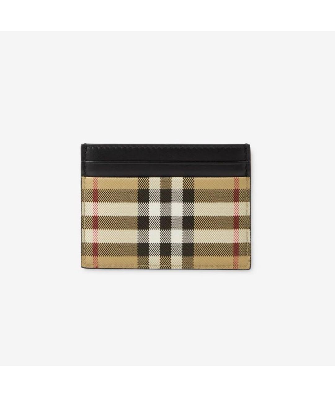 BURBERRY Бежевый кожаный кардхолдер, фото 4