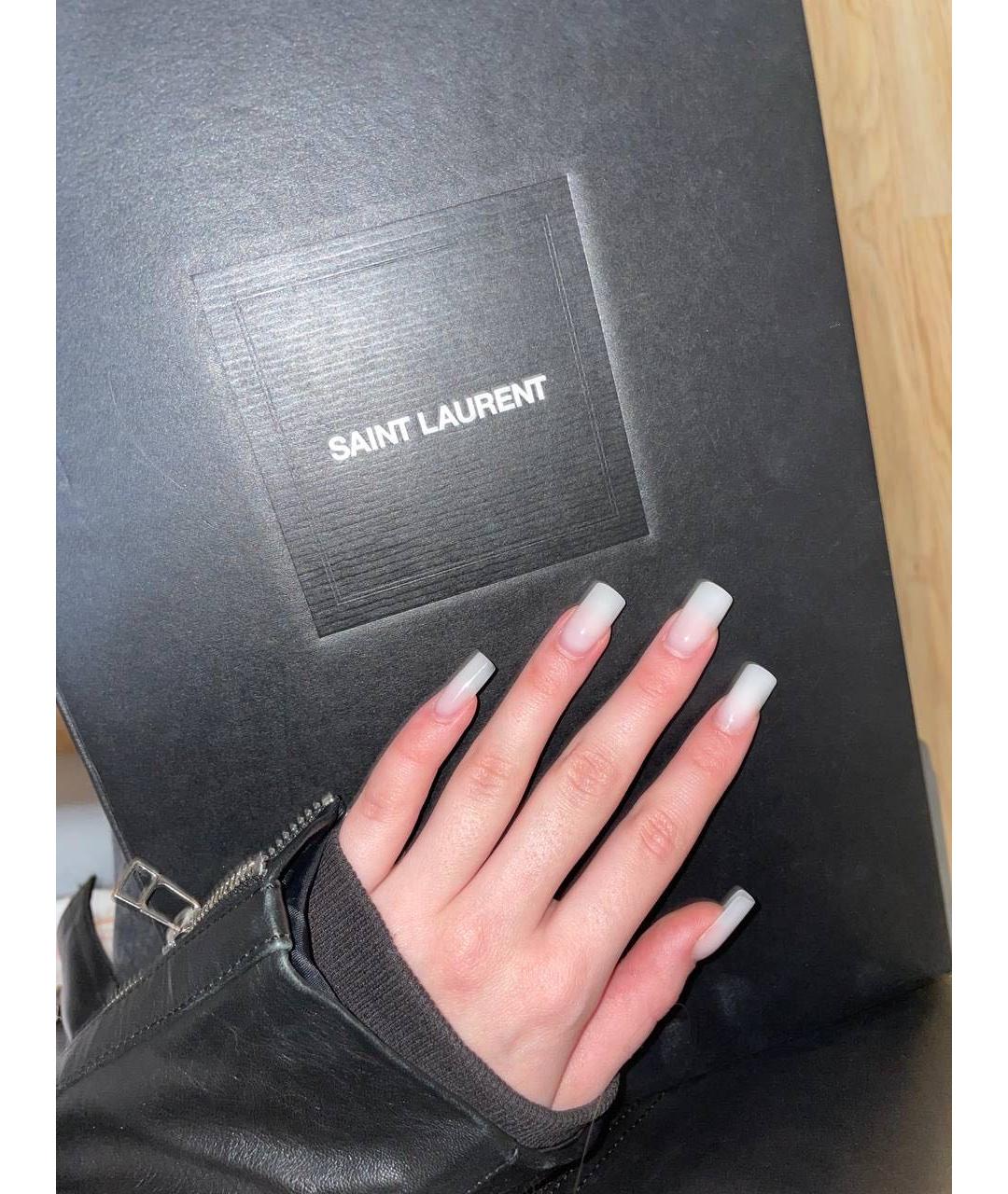 SAINT LAURENT Черные кожаные ботильоны, фото 2