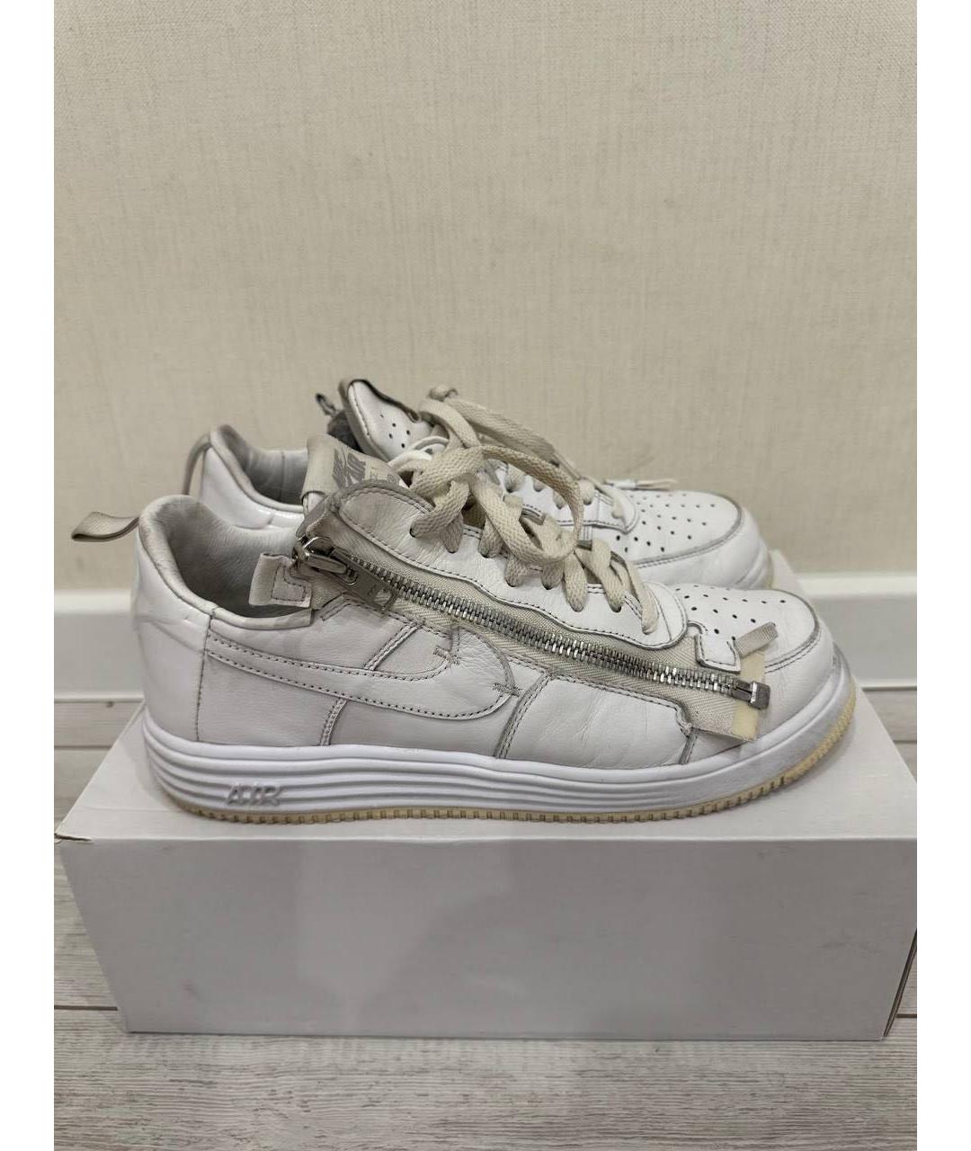 NIKE Белые кожаные низкие кроссовки / кеды, фото 3