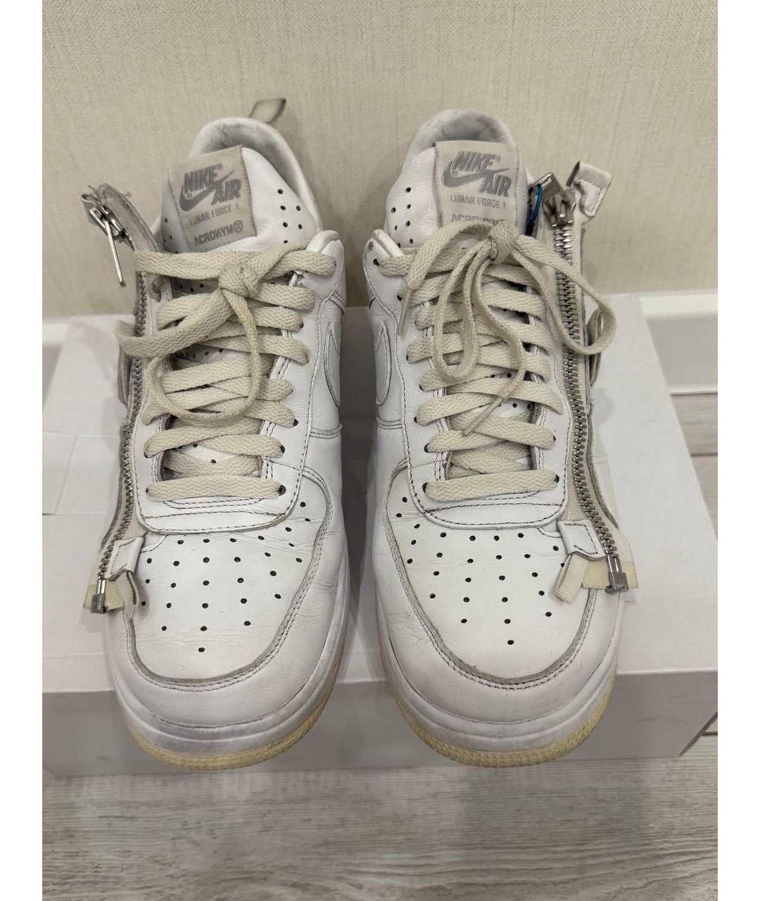 NIKE Белые кожаные низкие кроссовки / кеды, фото 2