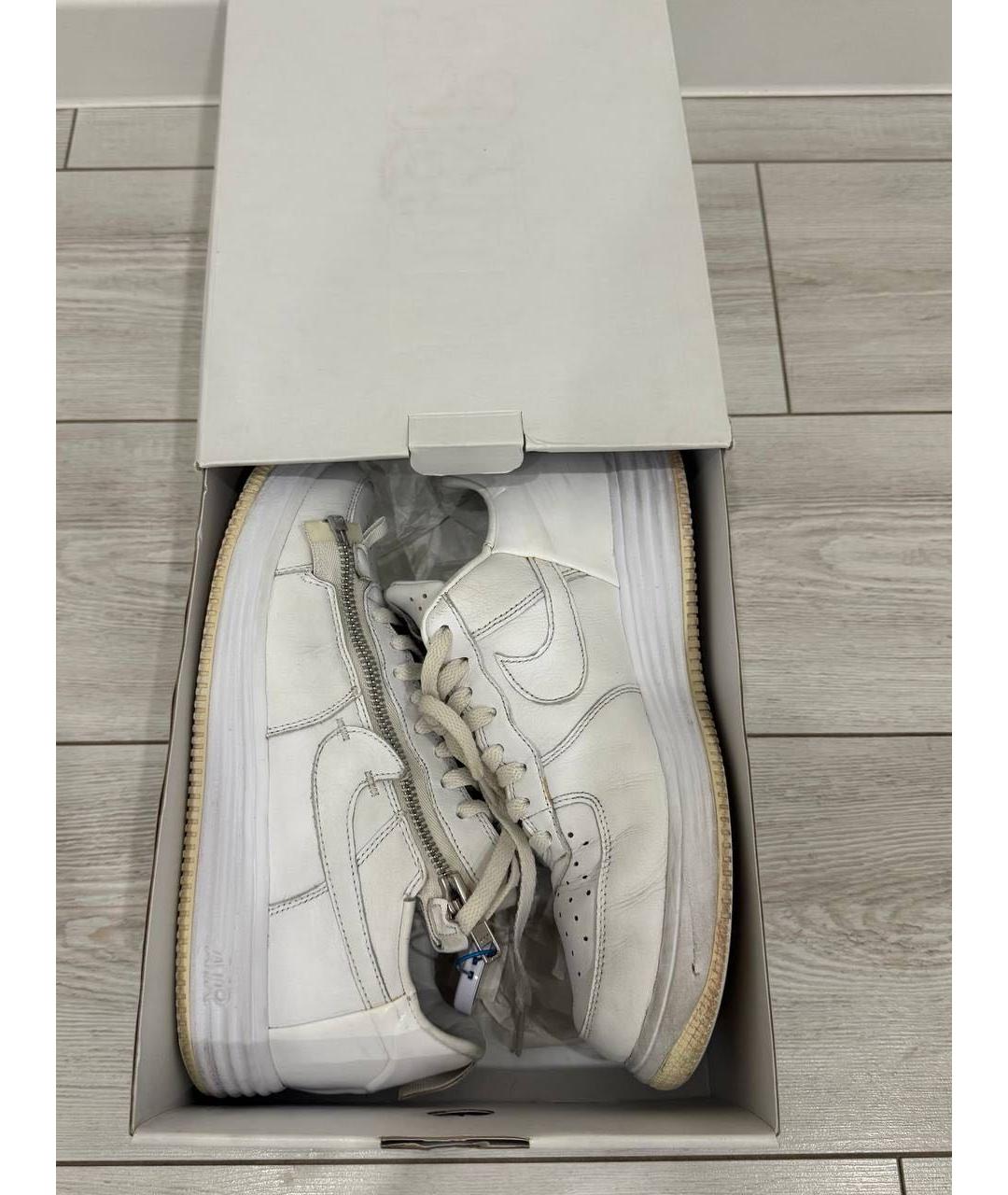 NIKE Белые кожаные низкие кроссовки / кеды, фото 7