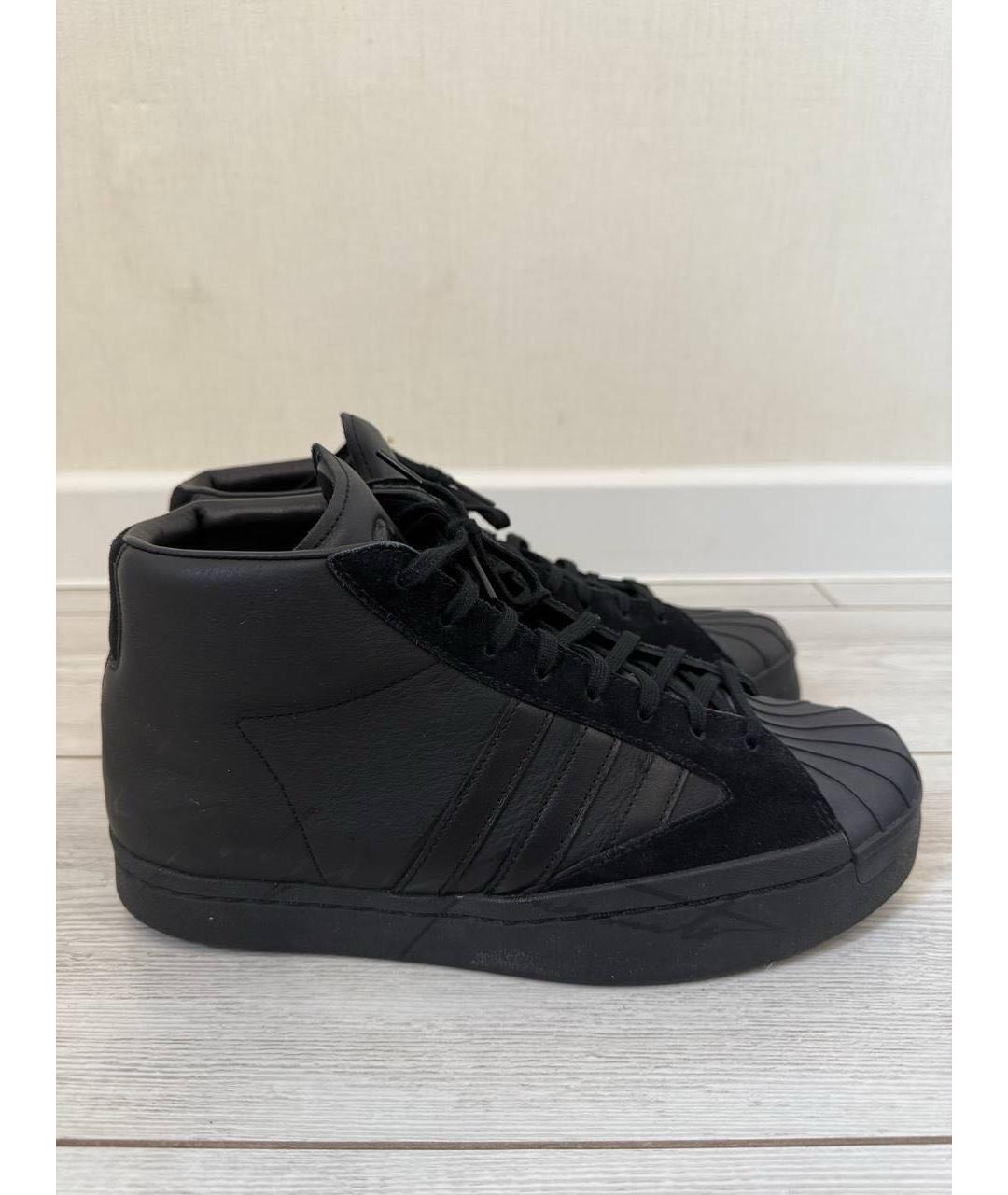Y-3 Черные кожаные высокие кроссовки / кеды, фото 6