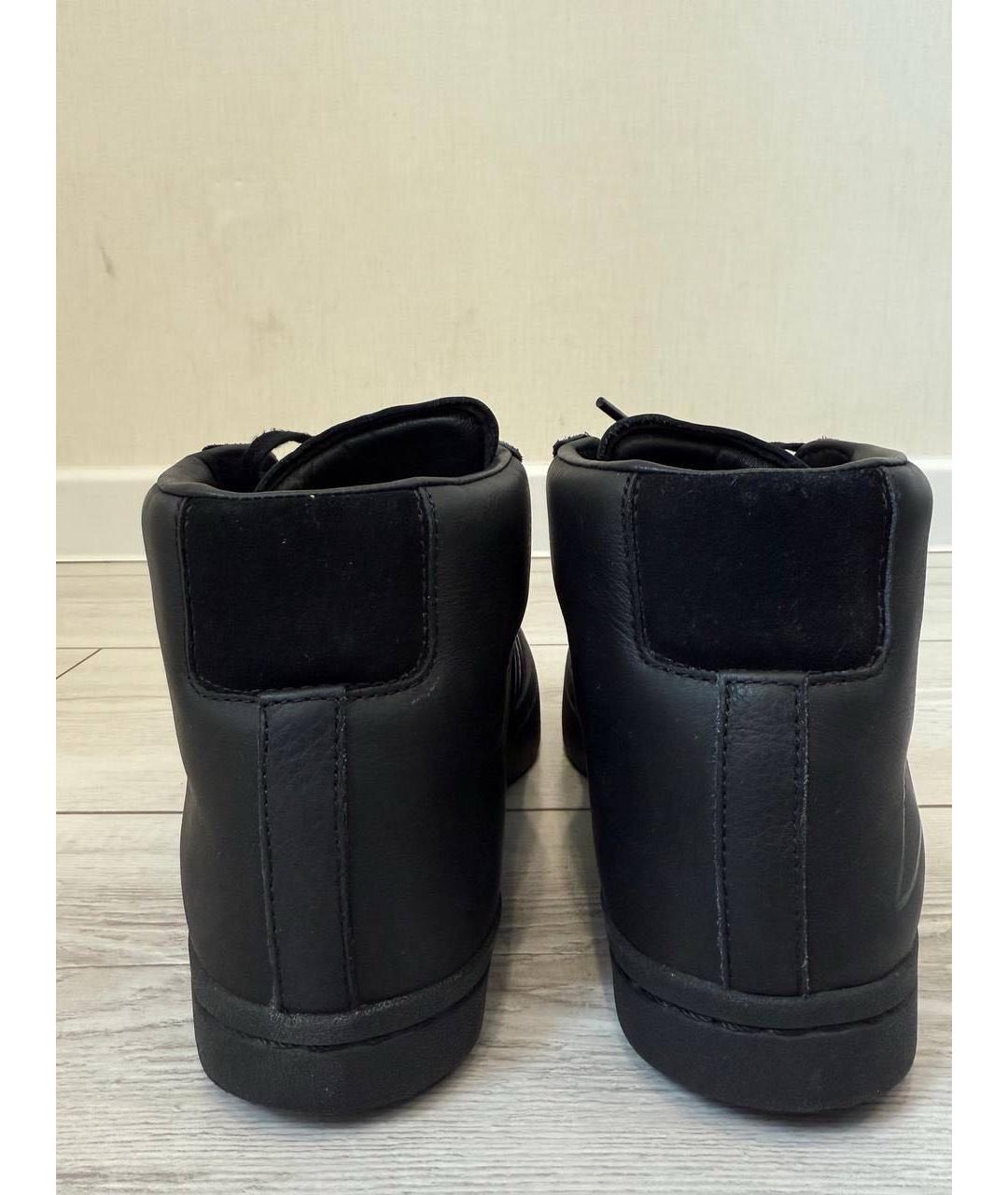 Y-3 Черные кожаные высокие кроссовки / кеды, фото 3