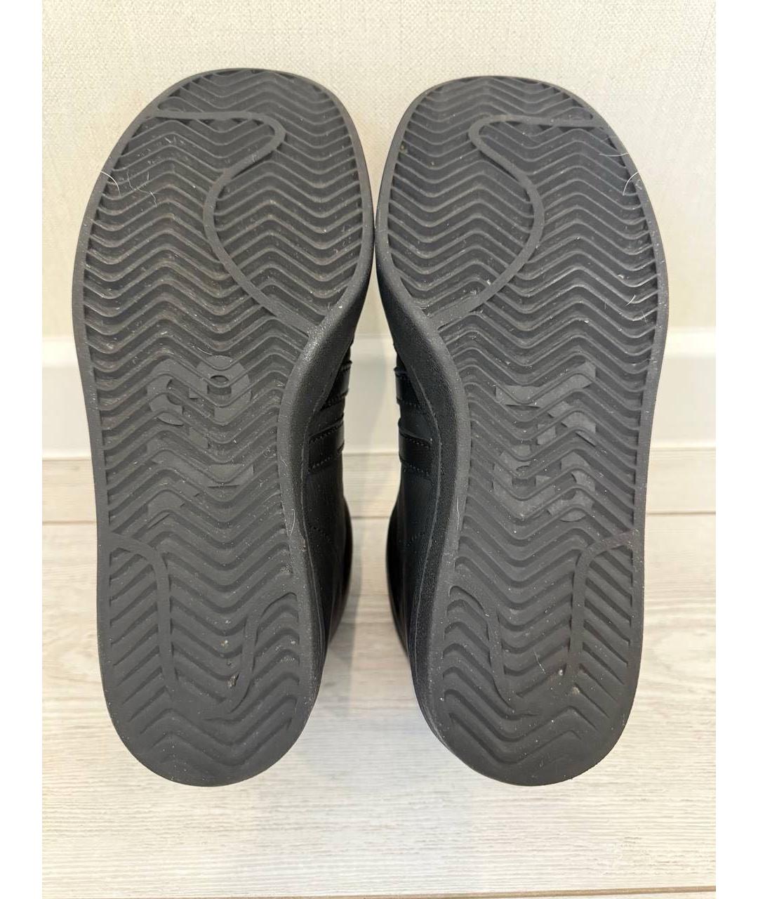 Y-3 Черные кожаные высокие кроссовки / кеды, фото 4