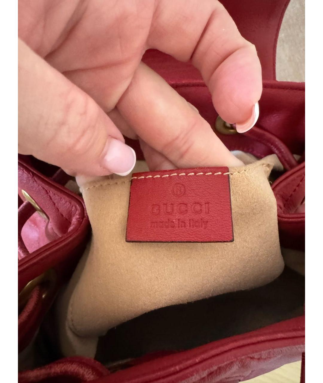 GUCCI Красный кожаный рюкзак, фото 7