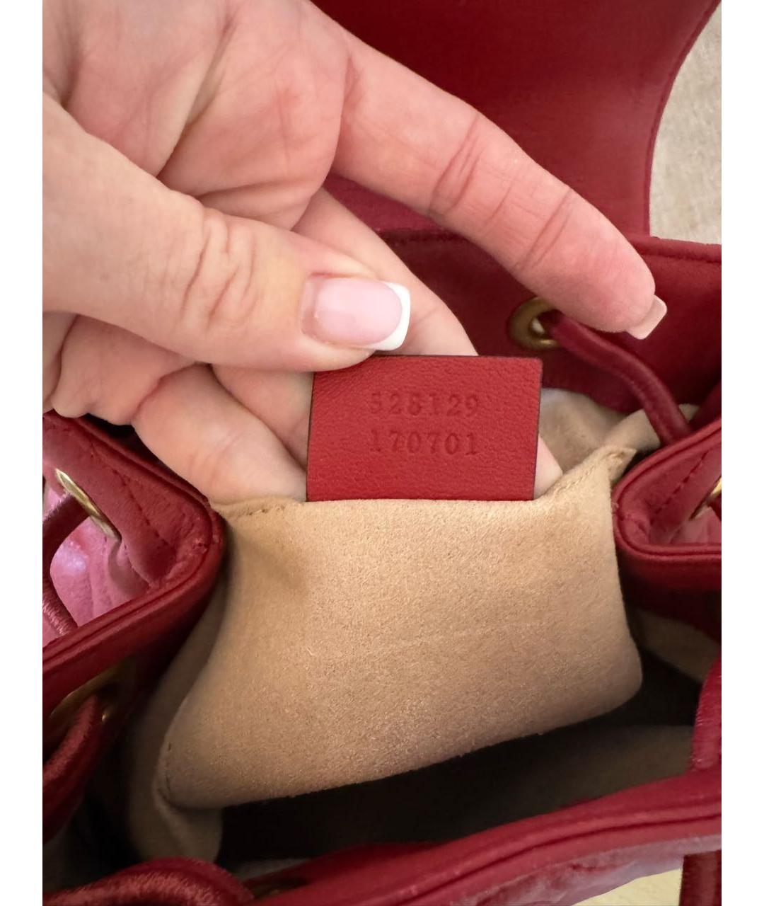 GUCCI Красный кожаный рюкзак, фото 8