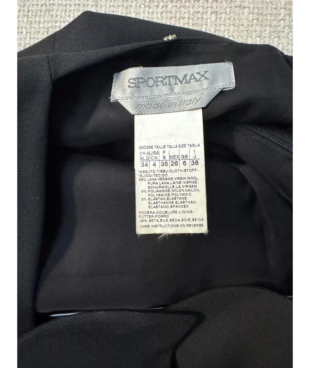 SPORTMAX Черное шерстяное платье, фото 3
