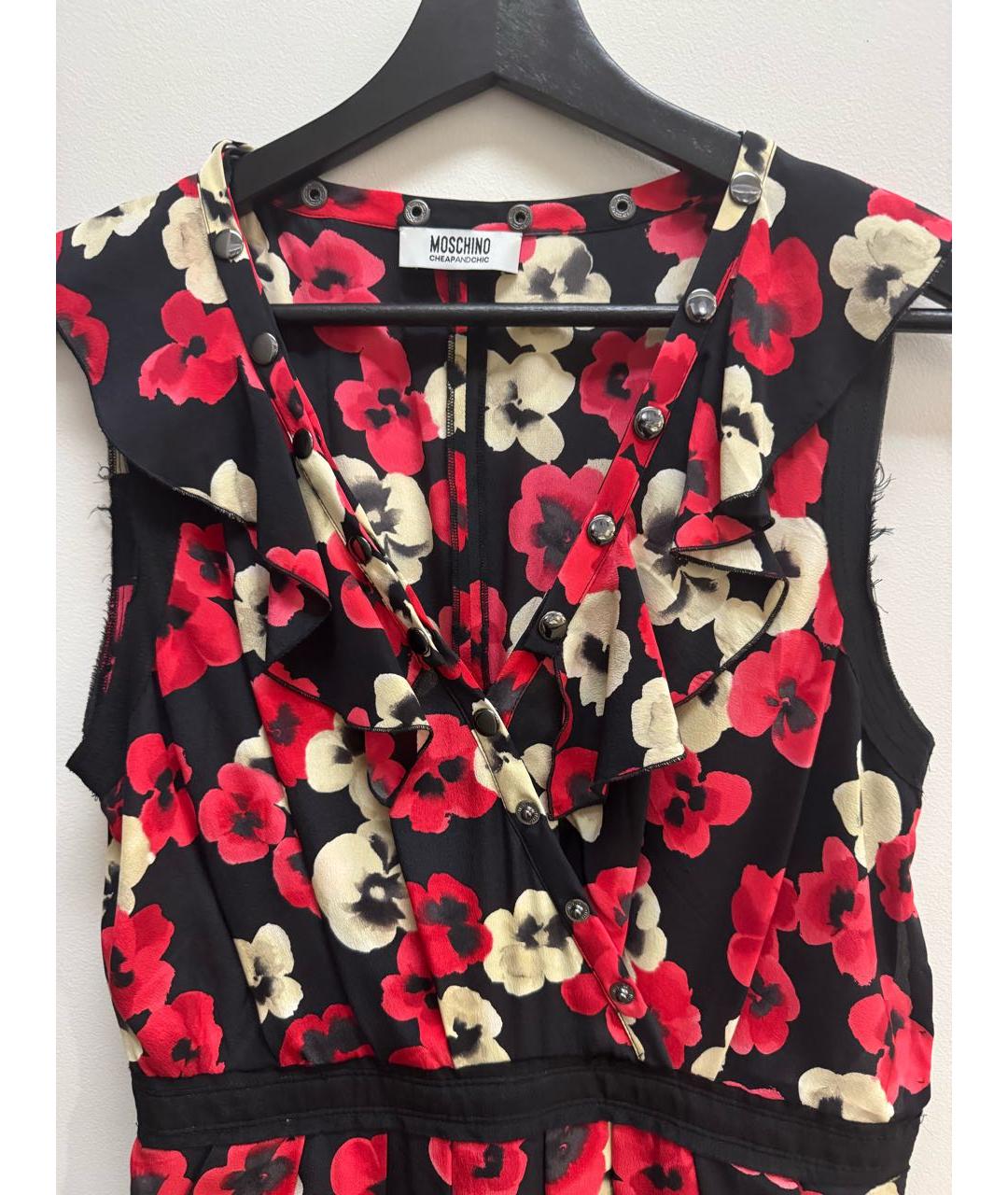 MOSCHINO Красное шелковое платье, фото 3