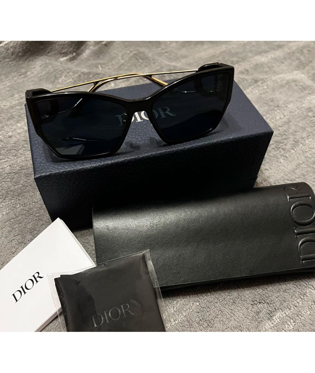 CHRISTIAN DIOR Черные пластиковые солнцезащитные очки, фото 4