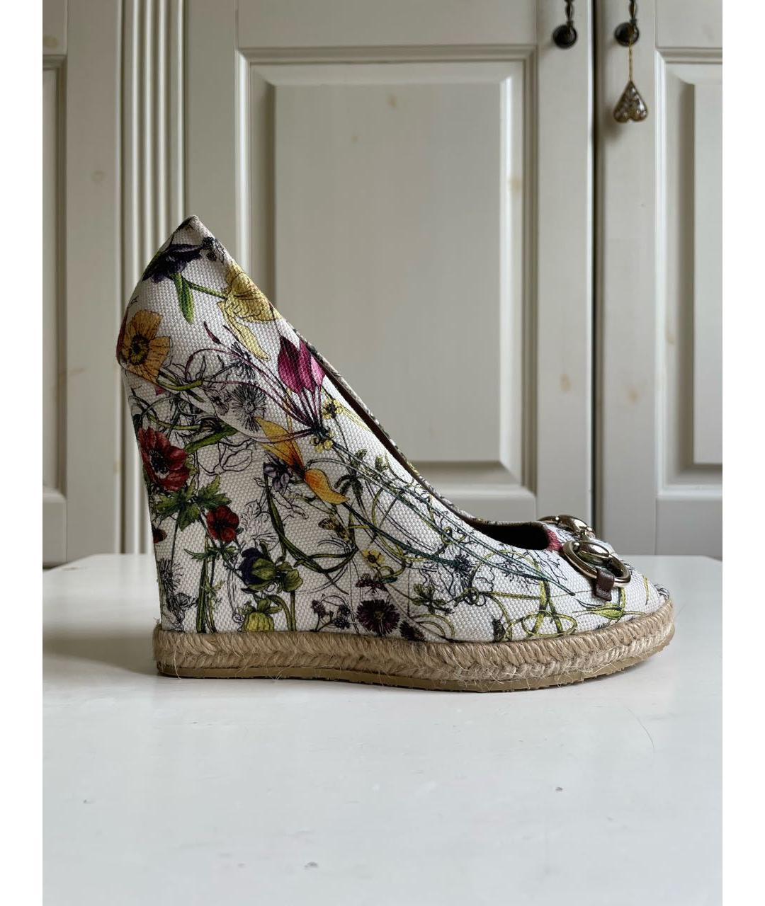 GUCCI Мульти текстильные босоножки, фото 9