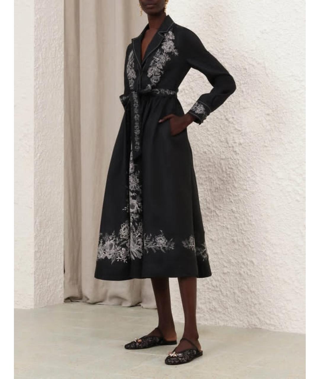 ZIMMERMANN Черное льняное повседневное платье, фото 3