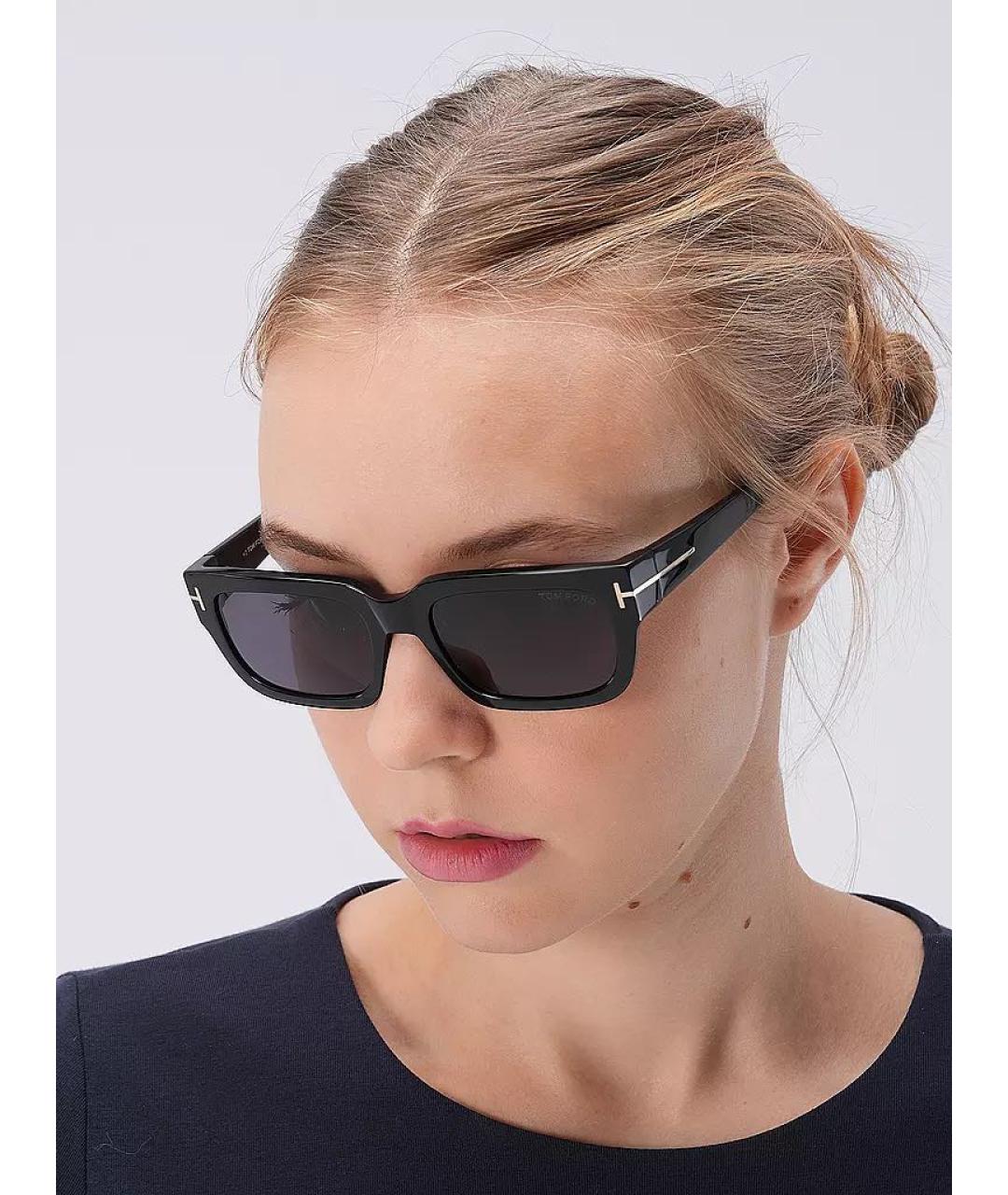 TOM FORD Черные пластиковые солнцезащитные очки, фото 5