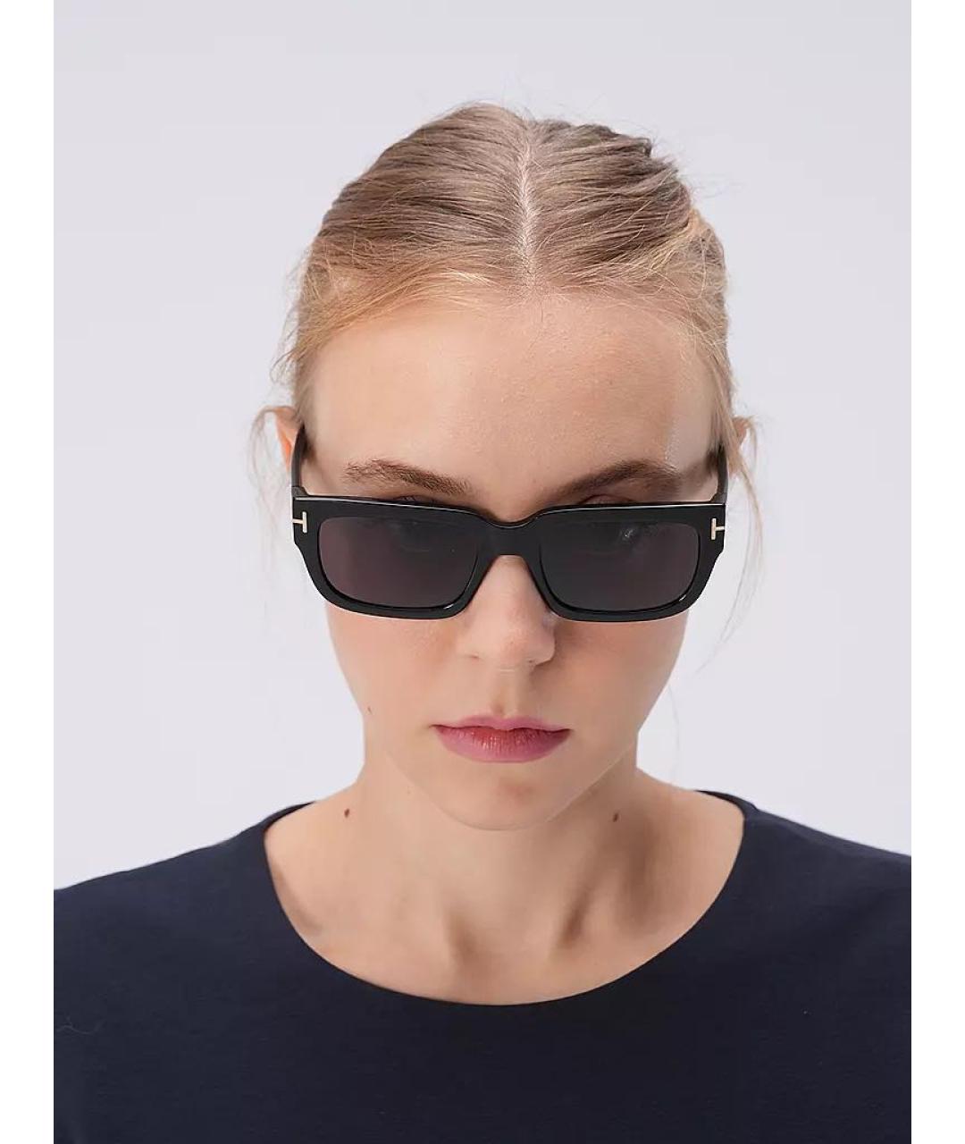 TOM FORD Черные пластиковые солнцезащитные очки, фото 6