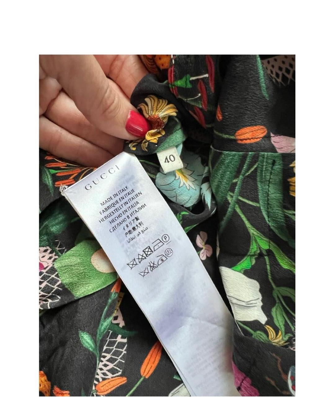 GUCCI Мульти шелковое платье, фото 2