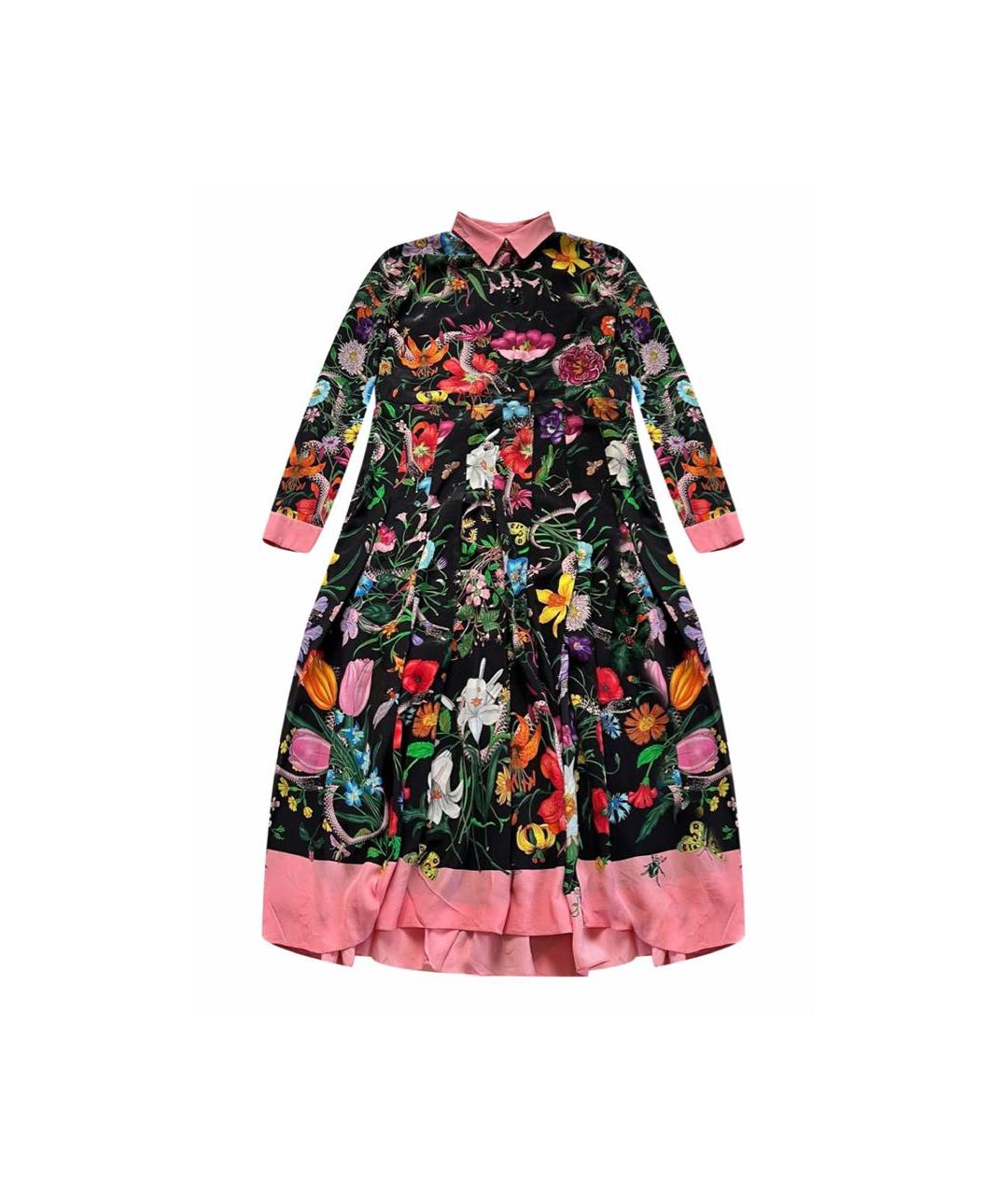 GUCCI Мульти шелковое платье, фото 7