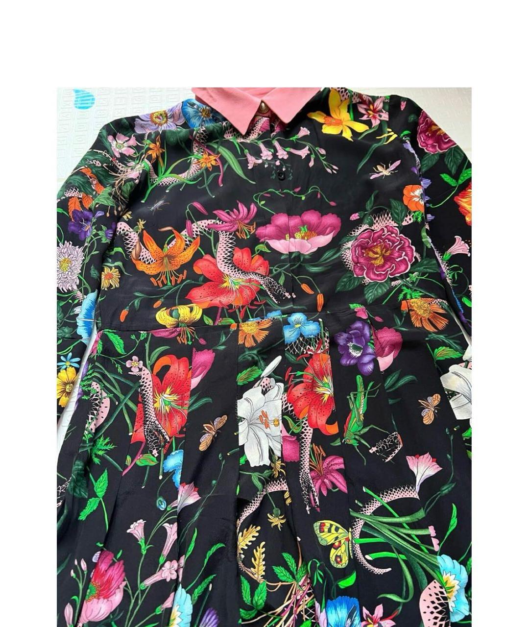 GUCCI Мульти шелковое платье, фото 6
