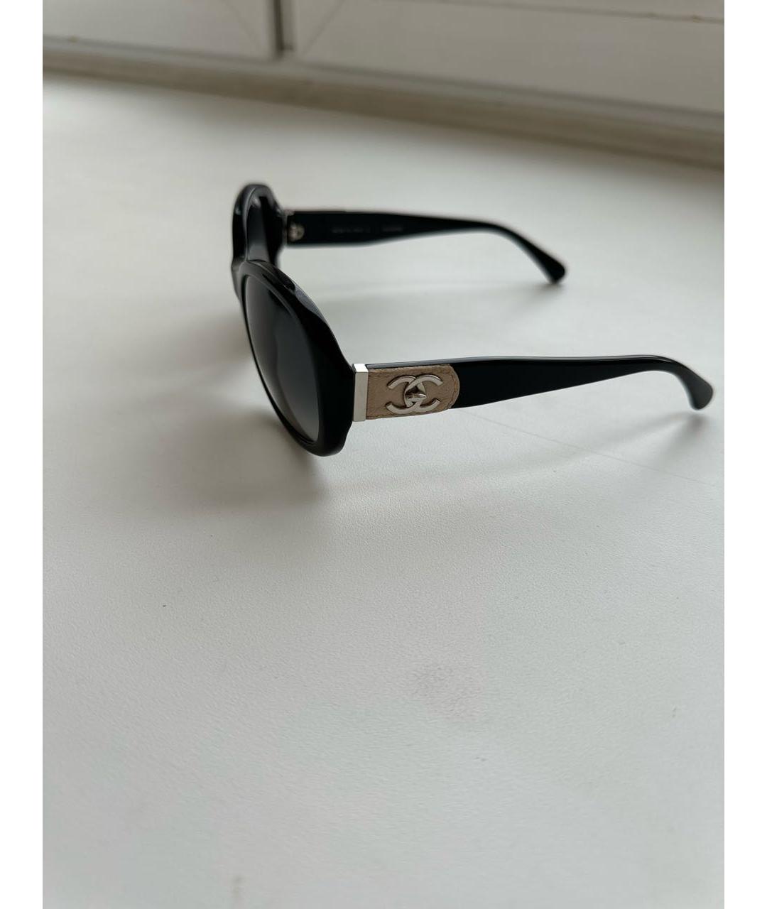 CHANEL Черные пластиковые солнцезащитные очки, фото 3