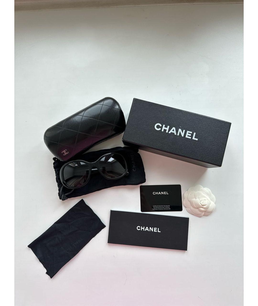 CHANEL Черные пластиковые солнцезащитные очки, фото 4
