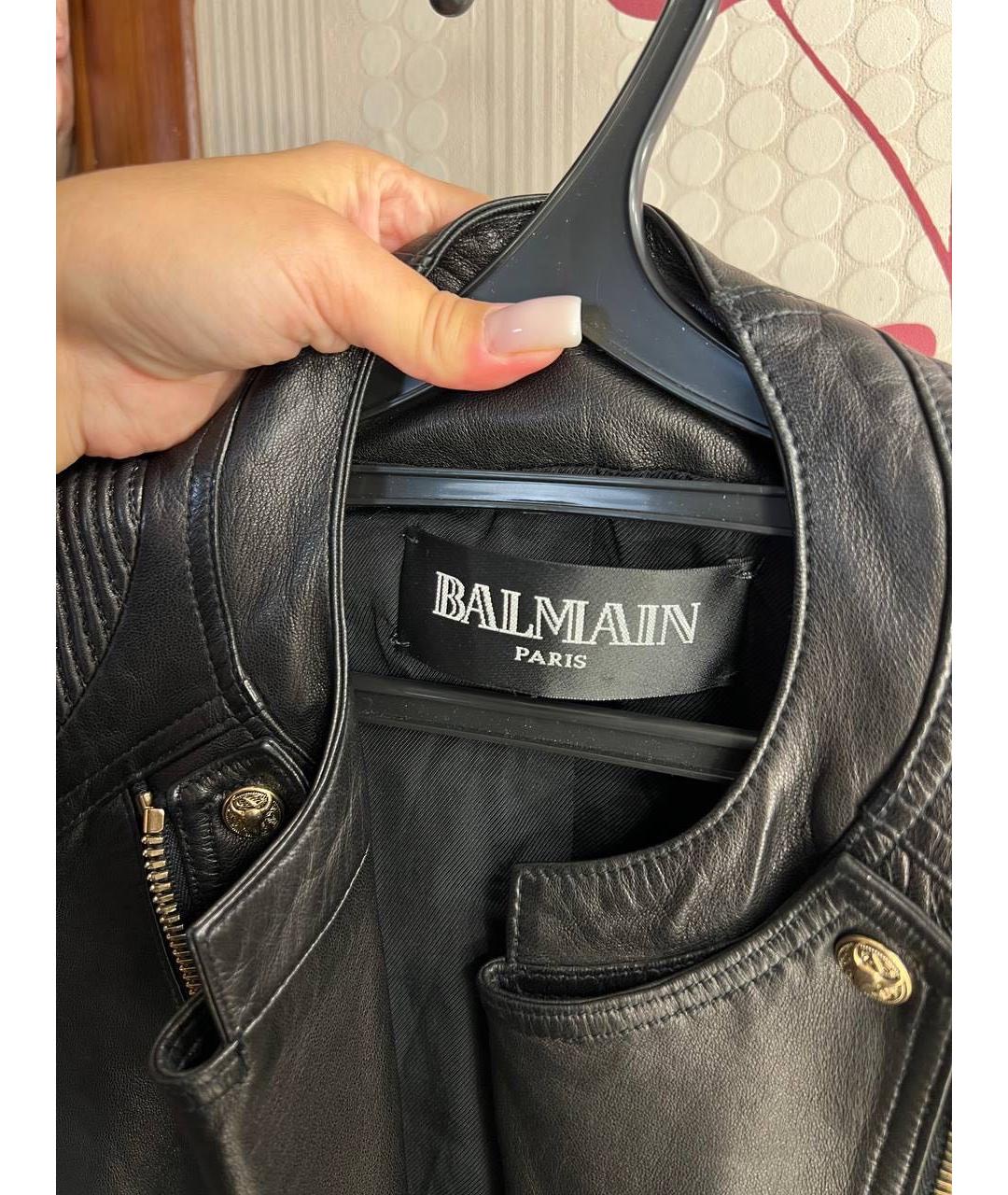 BALMAIN Черная кожаная куртка, фото 3