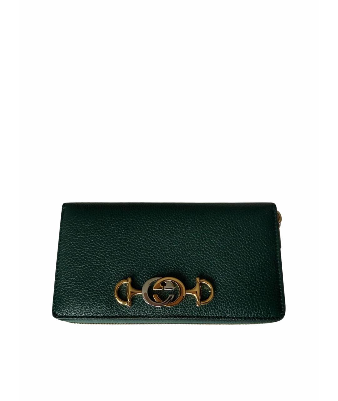 GUCCI Зеленый кожаный кошелек, фото 1
