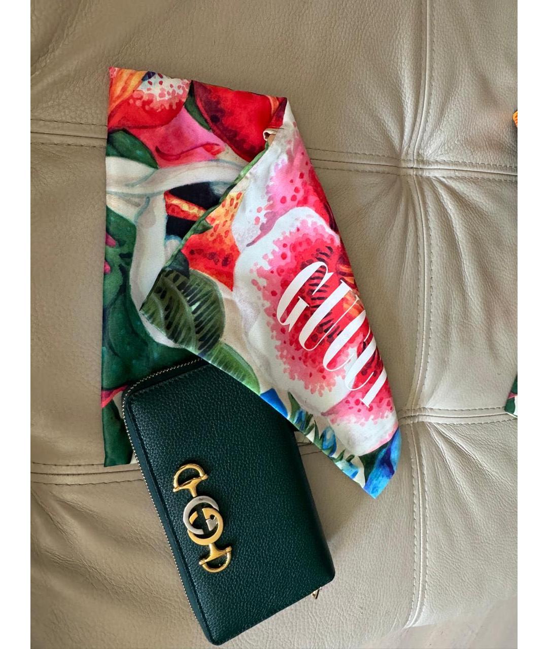 GUCCI Зеленый кожаный кошелек, фото 3