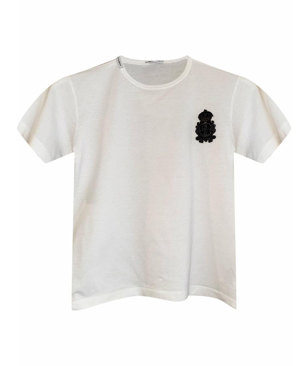 DOLCE&GABBANA Белая хлопковая детская футболка, фото 1