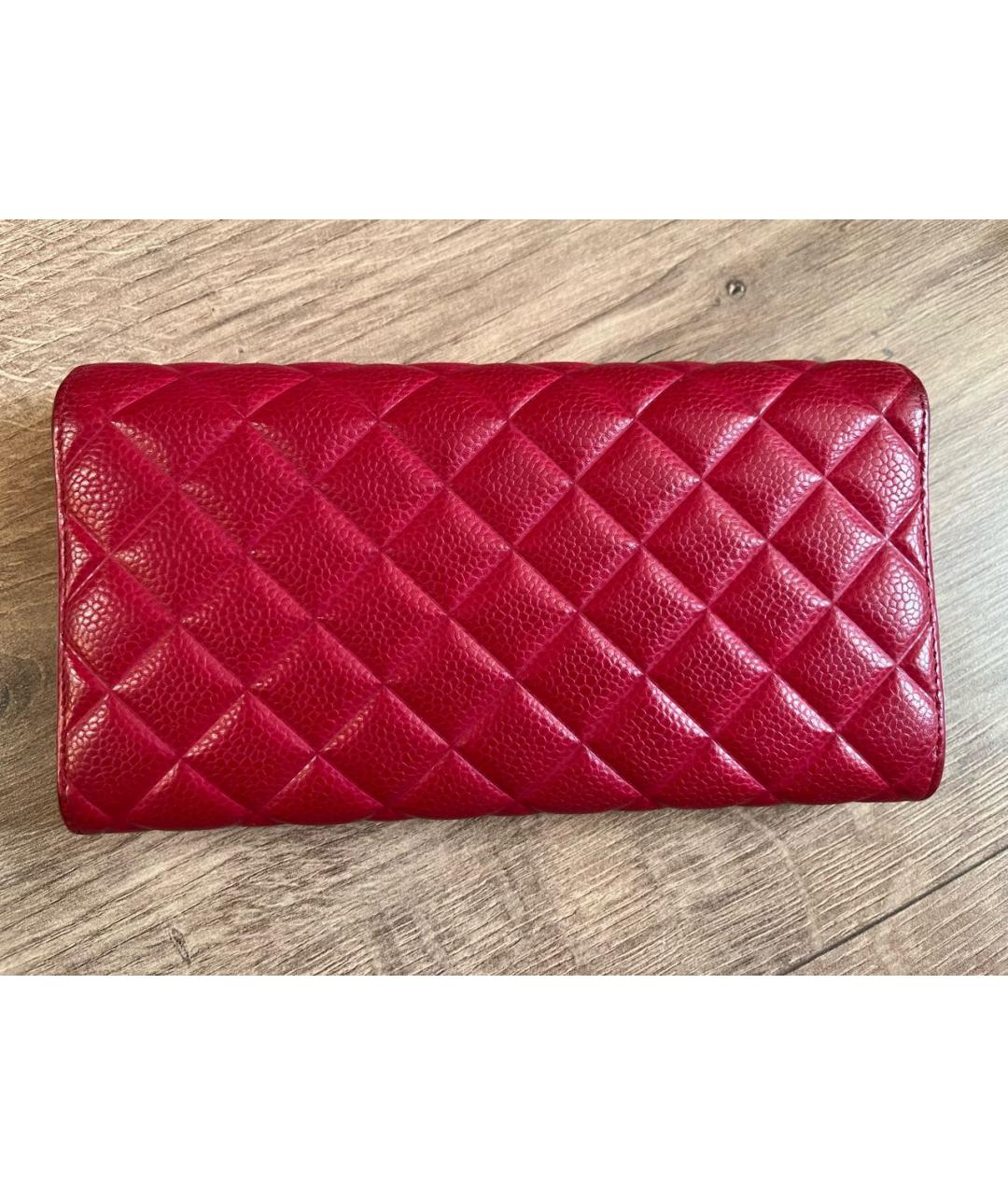 CHANEL Красный кожаный кошелек, фото 6