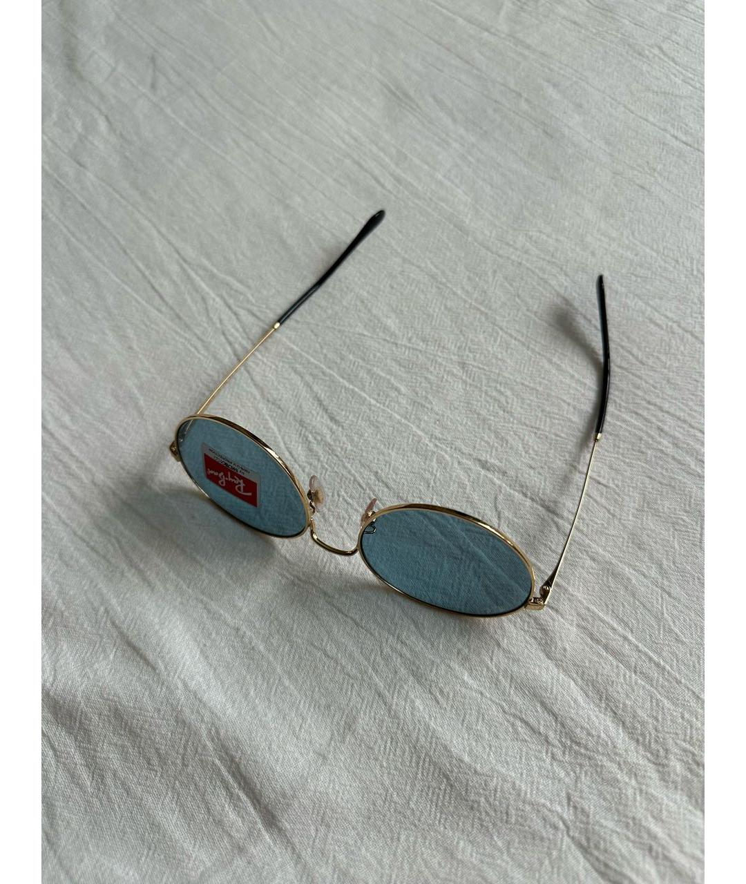 RAY BAN Голубые металлические солнцезащитные очки, фото 8